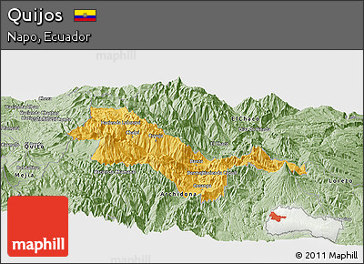 Savanna Style Panoramic Map of Quijos