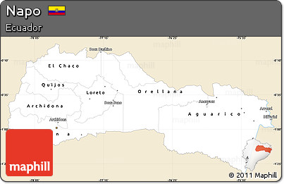 Classic Style Simple Map of Napo, single color outside