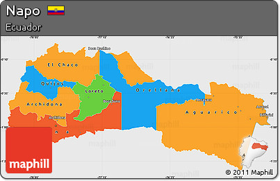 Political Simple Map of Napo, single color outside