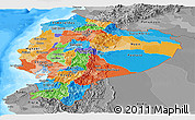 Political Panoramic Map of Ecuador, desaturated, land only