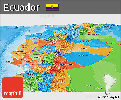 Political Panoramic Map of Ecuador