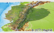 Satellite Panoramic Map of Ecuador, physical outside