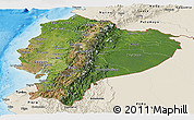 Satellite Panoramic Map of Ecuador, shaded relief outside