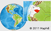 Physical Location Map of Pastaza, highlighted country