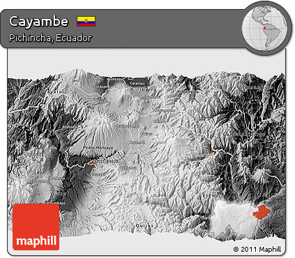 Physical 3D Map of Cayambe, desaturated