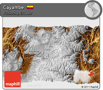 Physical 3D Map of Cayambe