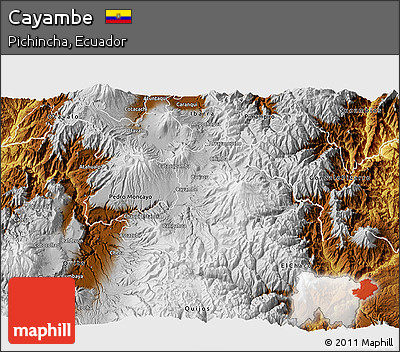 Physical 3D Map of Cayambe