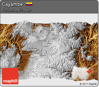 Physical 3D Map of Cayambe