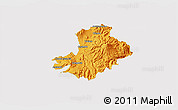 Political 3D Map of Cayambe, cropped outside