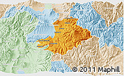 Political 3D Map of Cayambe, lighten