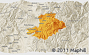 Political 3D Map of Cayambe, shaded relief outside