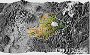 Satellite 3D Map of Cayambe, desaturated
