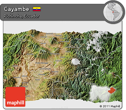 Satellite 3D Map of Cayambe