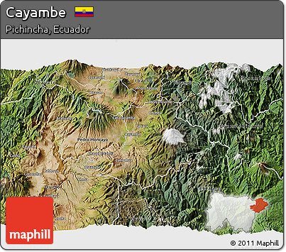 Satellite 3D Map of Cayambe