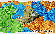 Satellite 3D Map of Cayambe, political outside