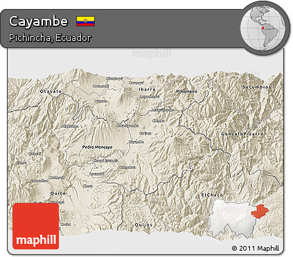 Shaded Relief 3D Map of Cayambe
