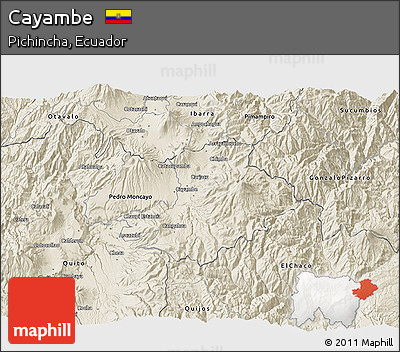 Shaded Relief 3D Map of Cayambe