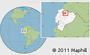 Savanna Style Location Map of Cayambe, highlighted country, within the entire country