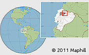 Savanna Style Location Map of Cayambe, highlighted country, highlighted parent region, within the entire country