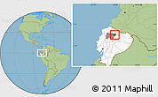 Savanna Style Location Map of Cayambe, highlighted country, highlighted parent region