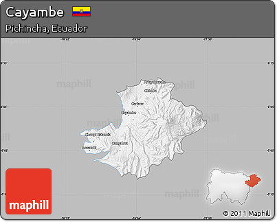 Gray Map of Cayambe, single color outside