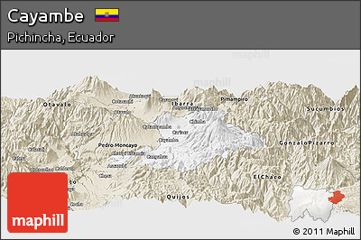 Classic Style Panoramic Map of Cayambe