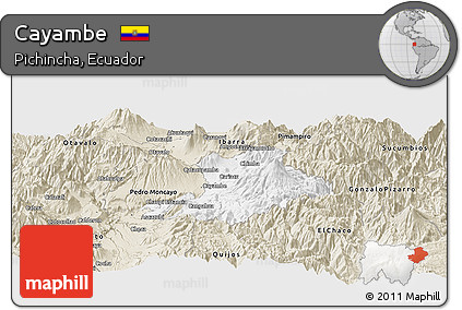 Classic Style Panoramic Map of Cayambe