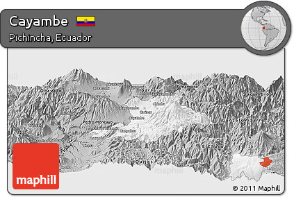Gray Panoramic Map of Cayambe