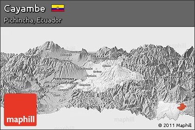Gray Panoramic Map of Cayambe