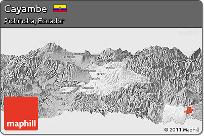Gray Panoramic Map of Cayambe