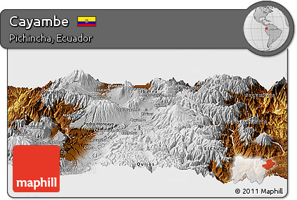 Physical Panoramic Map of Cayambe