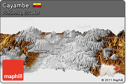 Physical Panoramic Map of Cayambe