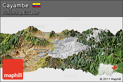 Physical Panoramic Map of Cayambe, satellite outside