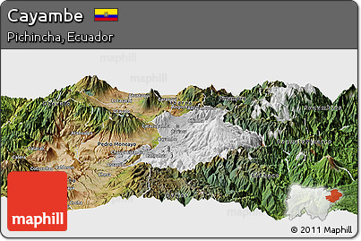 Physical Panoramic Map of Cayambe, satellite outside