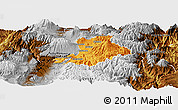 Political Panoramic Map of Cayambe, physical outside