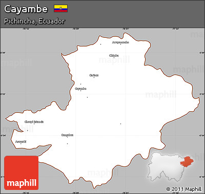 Gray Simple Map of Cayambe, cropped outside