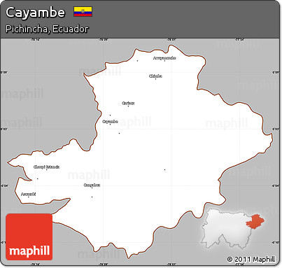 Gray Simple Map of Cayambe, cropped outside