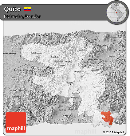 Gray 3D Map of Quito