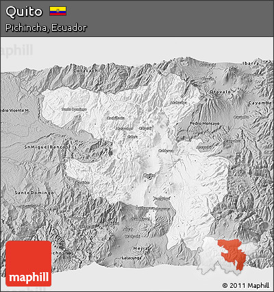 Gray 3D Map of Quito