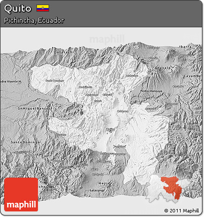 Gray 3D Map of Quito