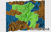 Political 3D Map of Quito, darken