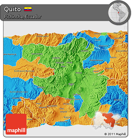 Political 3D Map of Quito