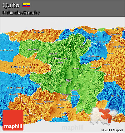 Political 3D Map of Quito