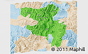 Political 3D Map of Quito, lighten