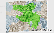 Political 3D Map of Quito, lighten, semi-desaturated