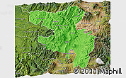 Political 3D Map of Quito, satellite outside