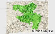 Political 3D Map of Quito, shaded relief outside