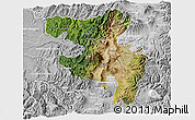 Satellite 3D Map of Quito, lighten, desaturated