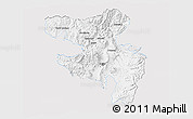 Silver Style 3D Map of Quito, single color outside