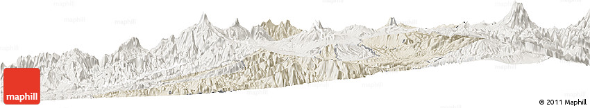 Shaded Relief Horizon Map of Quito, lighten